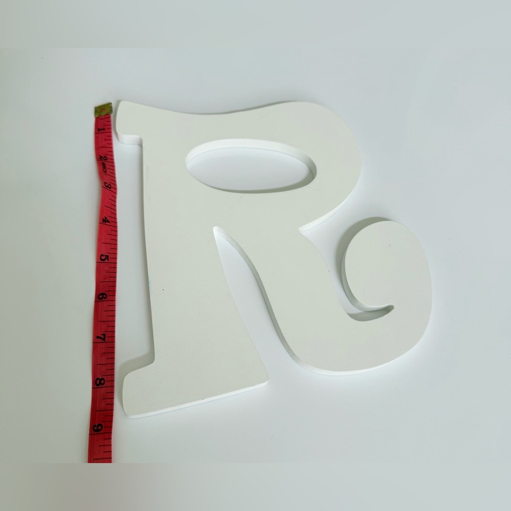 White Decorative Letter 'R'